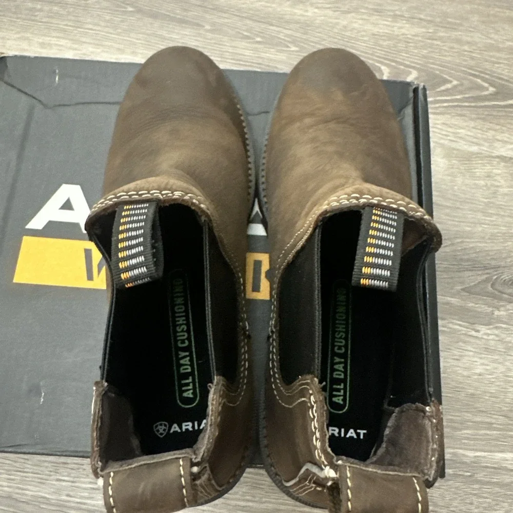 Semi new Ariat Groundbreaker Chelsea Waterproof WORK MAN in DARK BROWN SZ 14 D